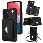 Til Samsung Galaxy A13 4G / 5G Cover Anti-fald PU Læder+TPU Kortholder Cover med Skulderrem