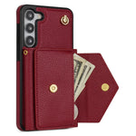 For Samsung Galaxy S23+ Case Organ Card Bag PU Leather+TPU Shell with Shoulder Strap