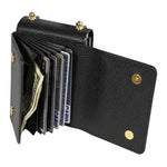 For Samsung Galaxy Z Flip4 5G Case Card Bag Leather+PC Drop-proof Cover with Shoulder Strap