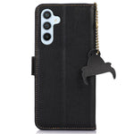 Til Samsung Galaxy A15 4G etui Ægte okselæder RFID Blokerende Pung Telefoncover
