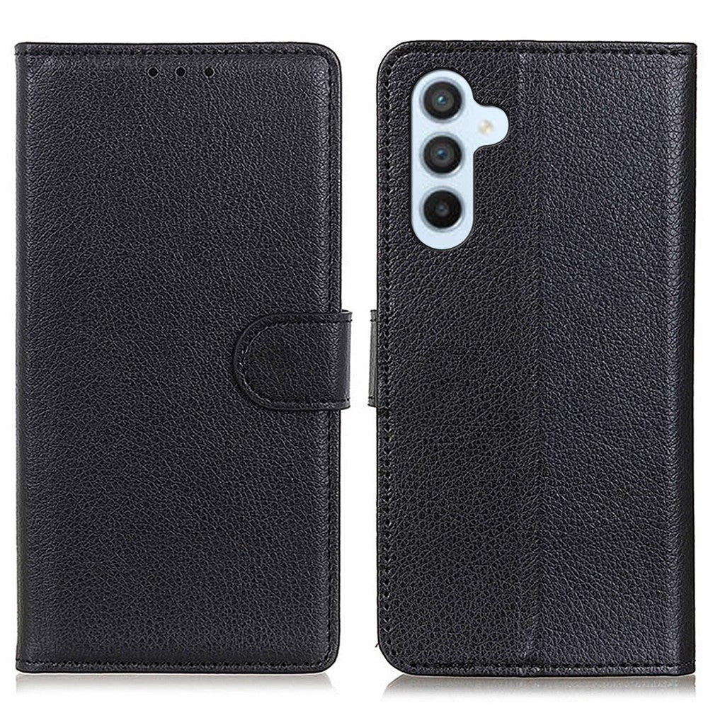 Til Samsung Galaxy A15 4G etui Litchi-tekstur læder telefoncover med tegnebogsstativ