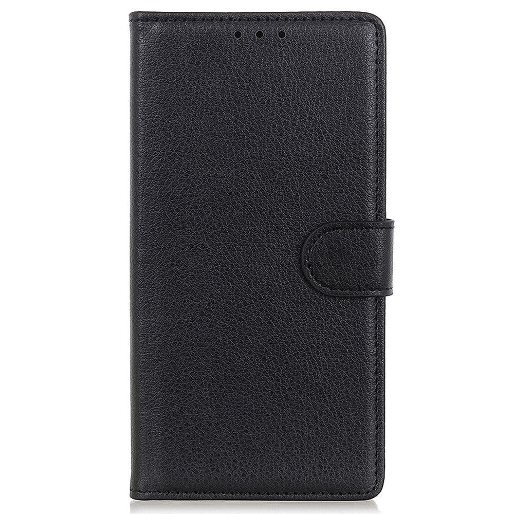 Til Samsung Galaxy A15 4G etui Litchi-tekstur læder telefoncover med tegnebogsstativ