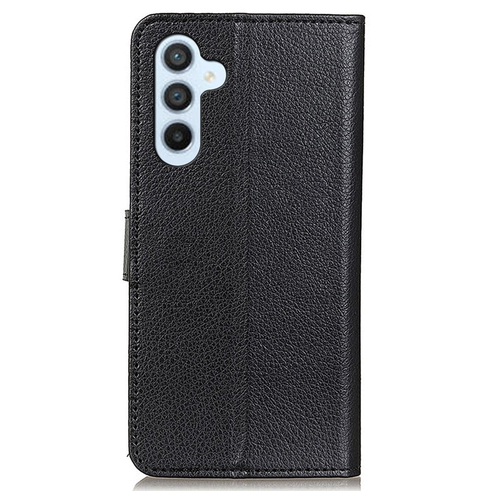 Til Samsung Galaxy A15 4G etui Litchi-tekstur læder telefoncover med tegnebogsstativ