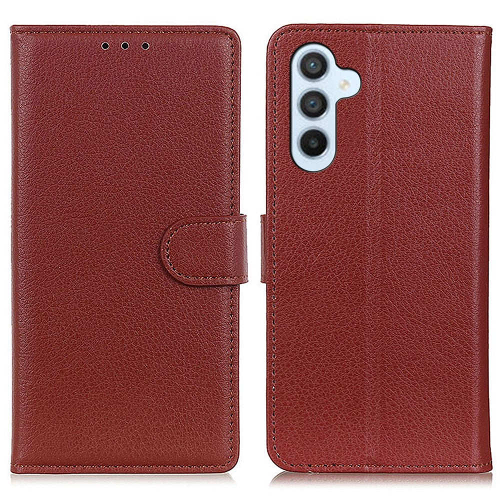 Til Samsung Galaxy A15 4G etui Litchi-tekstur læder telefoncover med tegnebogsstativ