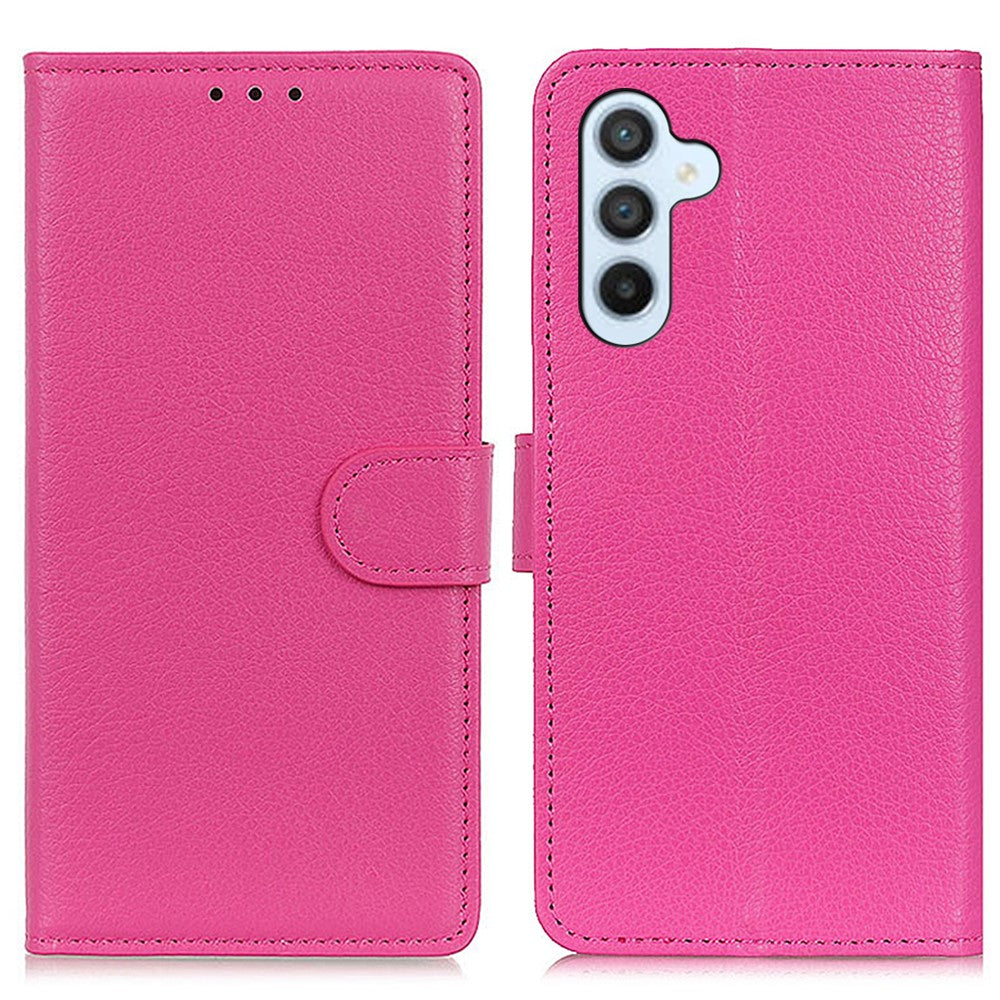 Til Samsung Galaxy A15 4G etui Litchi-tekstur læder telefoncover med tegnebogsstativ