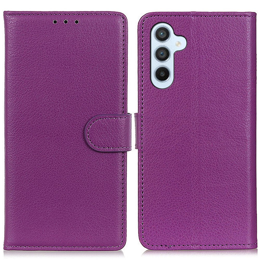 Til Samsung Galaxy A15 4G etui Litchi-tekstur læder telefoncover med tegnebogsstativ