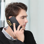 For Samsung Galaxy S23 FE Case Ring Kickstand Crocodile Texture Leather+TPU Phone Cover
