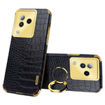 For Xiaomi Civi 3 5G Case Ring Kickstand Shell Crocodile Texture Leather+TPU Phone Cover