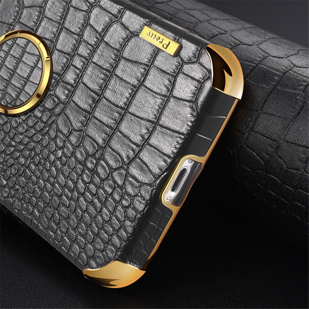 For Xiaomi Civi 3 5G Case Ring Kickstand Shell Crocodile Texture Leather+TPU Phone Cover