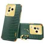 For Xiaomi Civi 3 5G Case Ring Kickstand Shell Crocodile Texture Leather+TPU Phone Cover