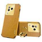For Xiaomi Civi 3 5G Case Ring Kickstand Shell Crocodile Texture Leather+TPU Phone Cover