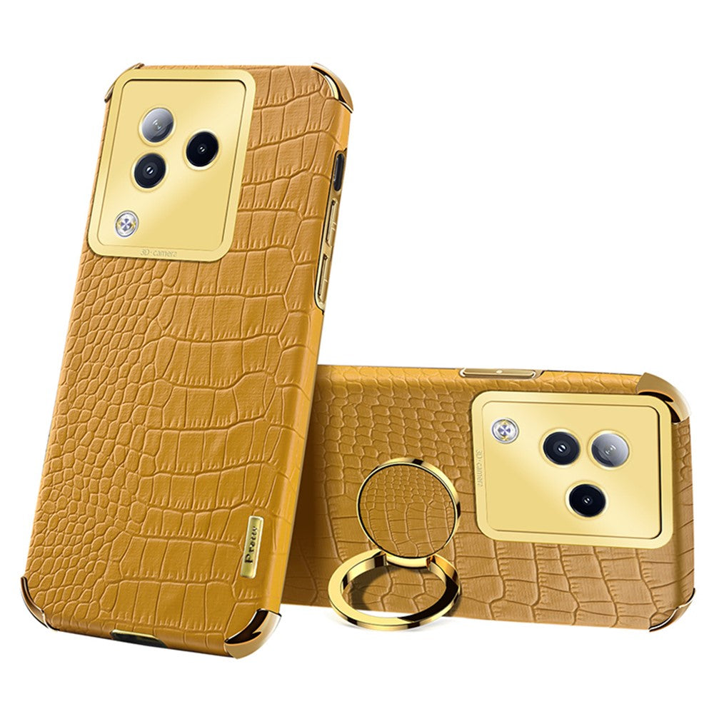For Xiaomi Civi 3 5G Case Ring Kickstand Shell Crocodile Texture Leather+TPU Phone Cover