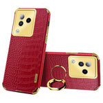For Xiaomi Civi 3 5G Case Ring Kickstand Shell Crocodile Texture Leather+TPU Phone Cover