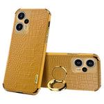 Xiaomi Redmi Note 12 Turbo / Poco F5 5G-cover i krokodillestruktureret læder + TPU-bagside med ringstativ