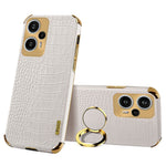 Xiaomi Redmi Note 12 Turbo / Poco F5 5G-cover i krokodillestruktureret læder + TPU-bagside med ringstativ