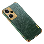Phone Shell for Xiaomi Redmi Note 12 Turbo / Poco F5 5G Case Crocodile Texture Leather+TPU Cover