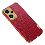Phone Shell for Xiaomi Redmi Note 12 Turbo / Poco F5 5G Case Crocodile Texture Leather+TPU Cover