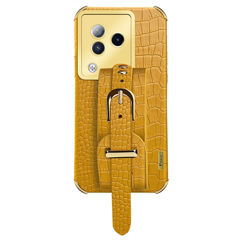 For Xiaomi Civi 3 5G Case 6D Electroplating Wristband PU Leather+TPU Cover