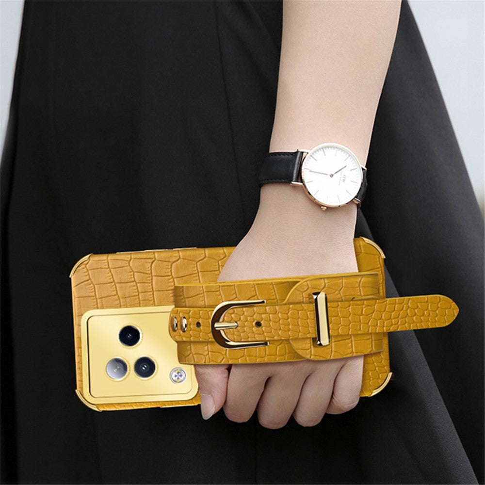 For Xiaomi Civi 3 5G Case 6D Electroplating Wristband PU Leather+TPU Cover