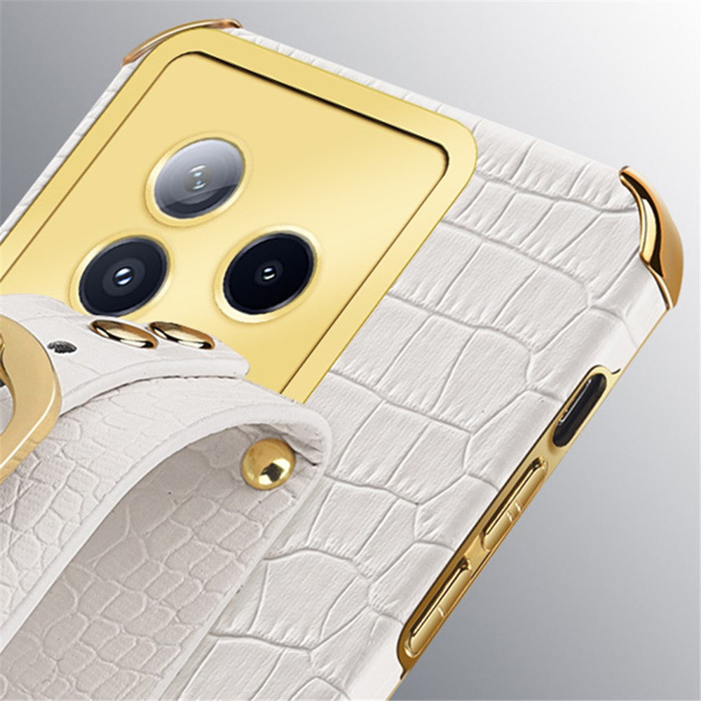For Xiaomi Civi 3 5G Case 6D Electroplating Wristband PU Leather+TPU Cover