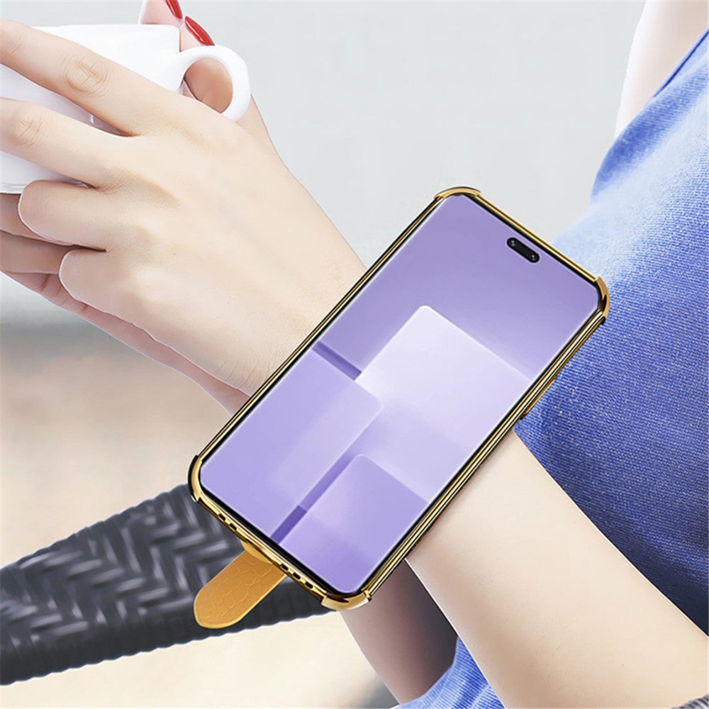 For Xiaomi Civi 3 5G Case 6D Electroplating Wristband PU Leather+TPU Cover