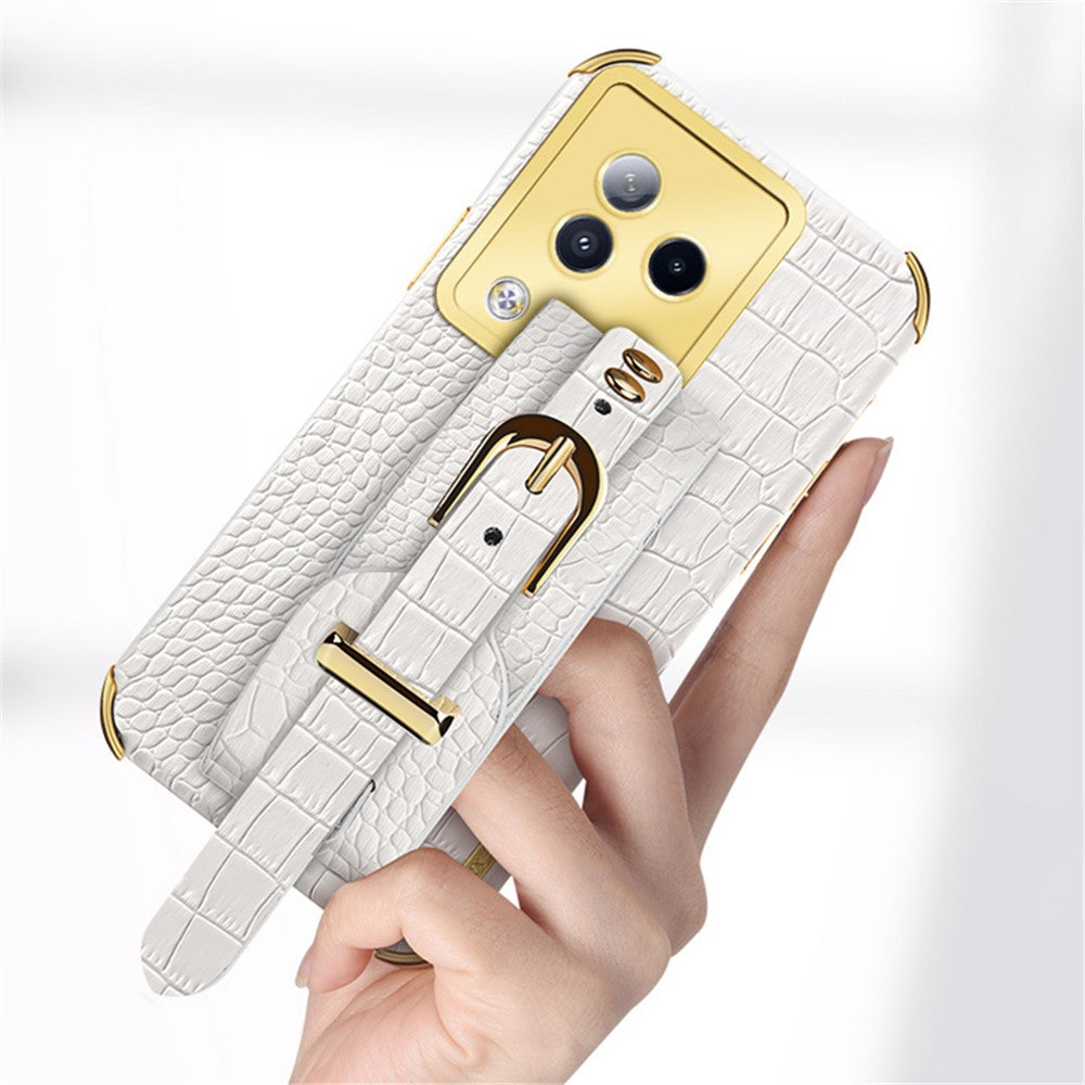 For Xiaomi Civi 3 5G Case 6D Electroplating Wristband PU Leather+TPU Cover