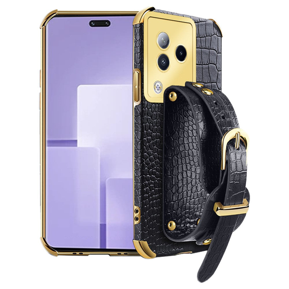 For Xiaomi Civi 3 5G Case 6D Electroplating Wristband PU Leather+TPU Cover