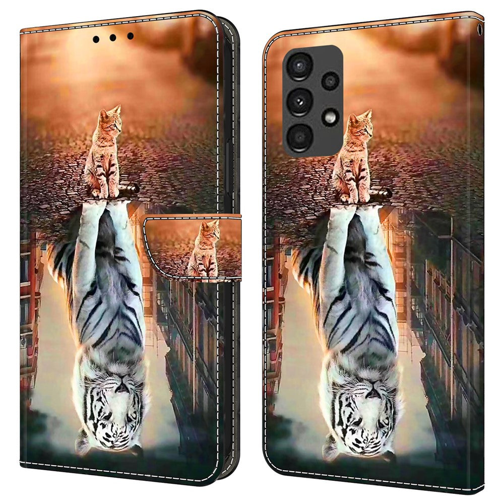 Samsung Galaxy A13 5G / A13 4G-beskyttende lædercover med flip-design