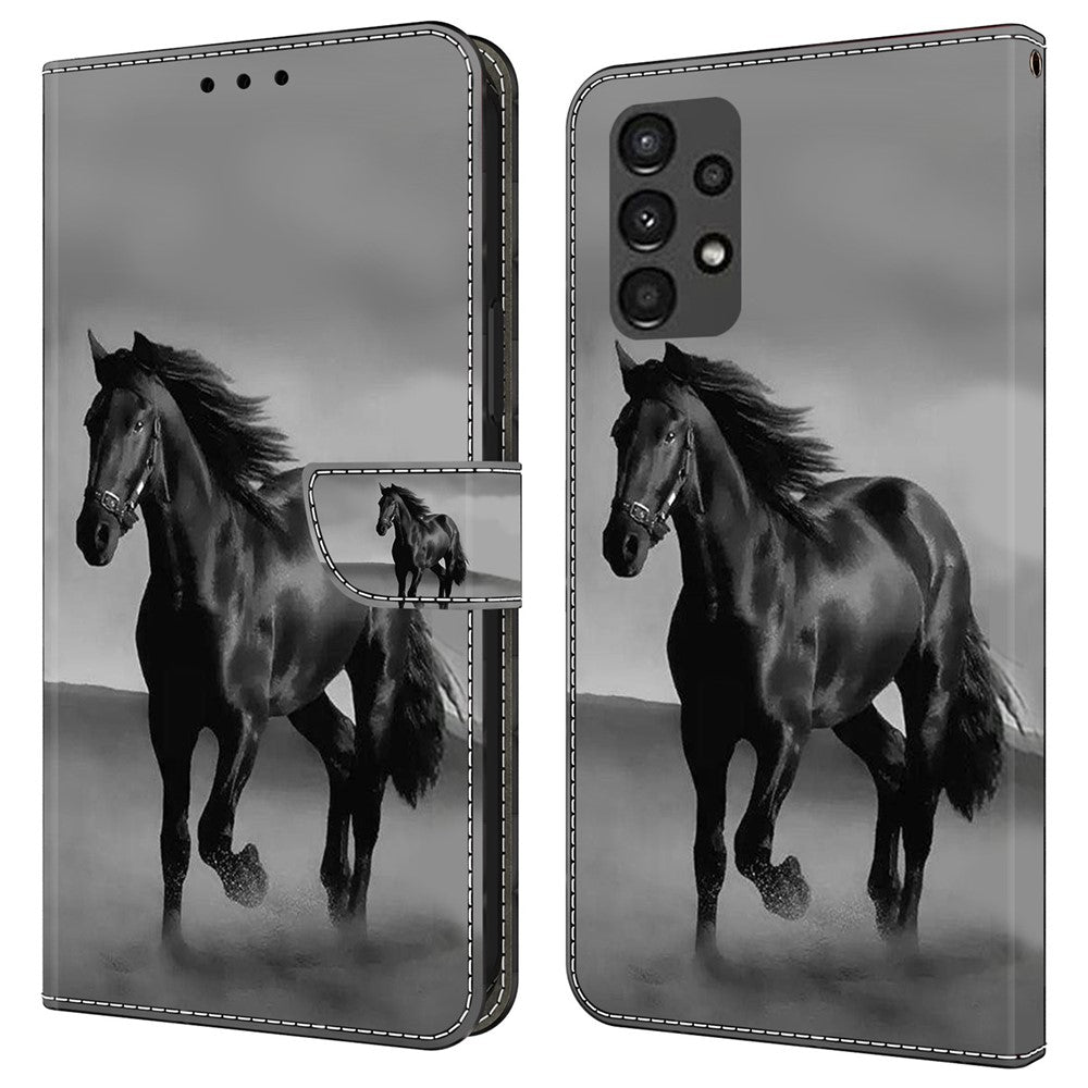 Samsung Galaxy A13 5G / A13 4G-beskyttende lædercover med flip-design