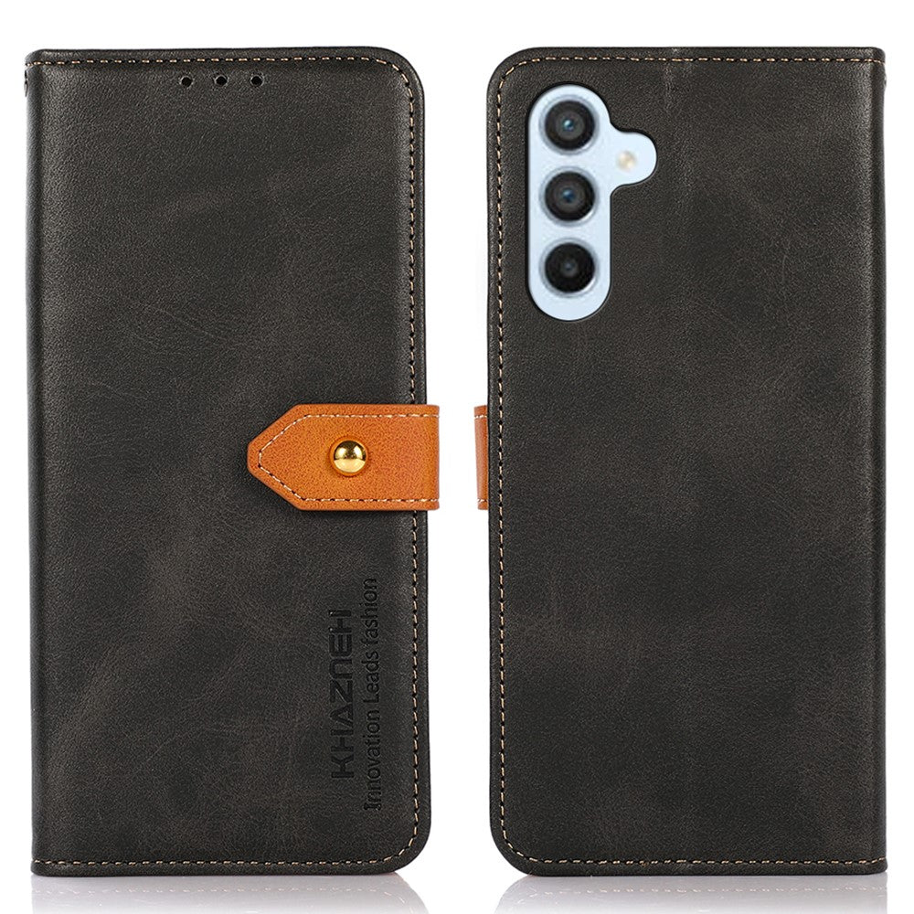 KHAZNEH Til Samsung Galaxy A15 4G Cover, PU-læder med koskindstekstur, stativfunktion