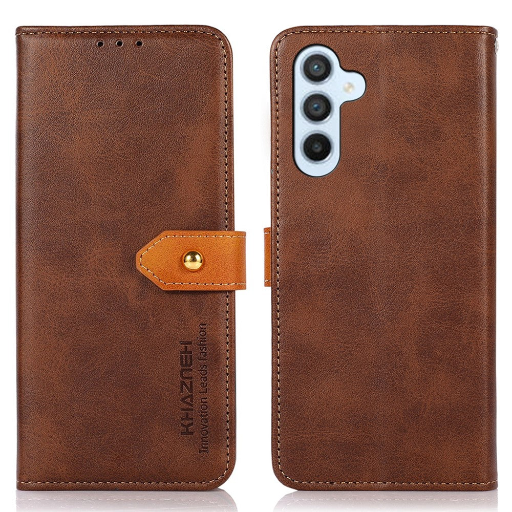 KHAZNEH Til Samsung Galaxy A15 4G Cover, PU-læder med koskindstekstur, stativfunktion