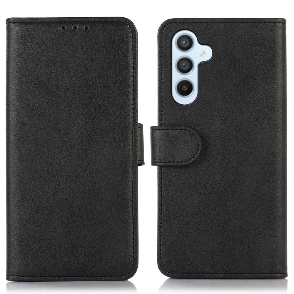 Til Samsung Galaxy A15 4G Cover, Lædercover med Kohudstekstur og Mobilholder