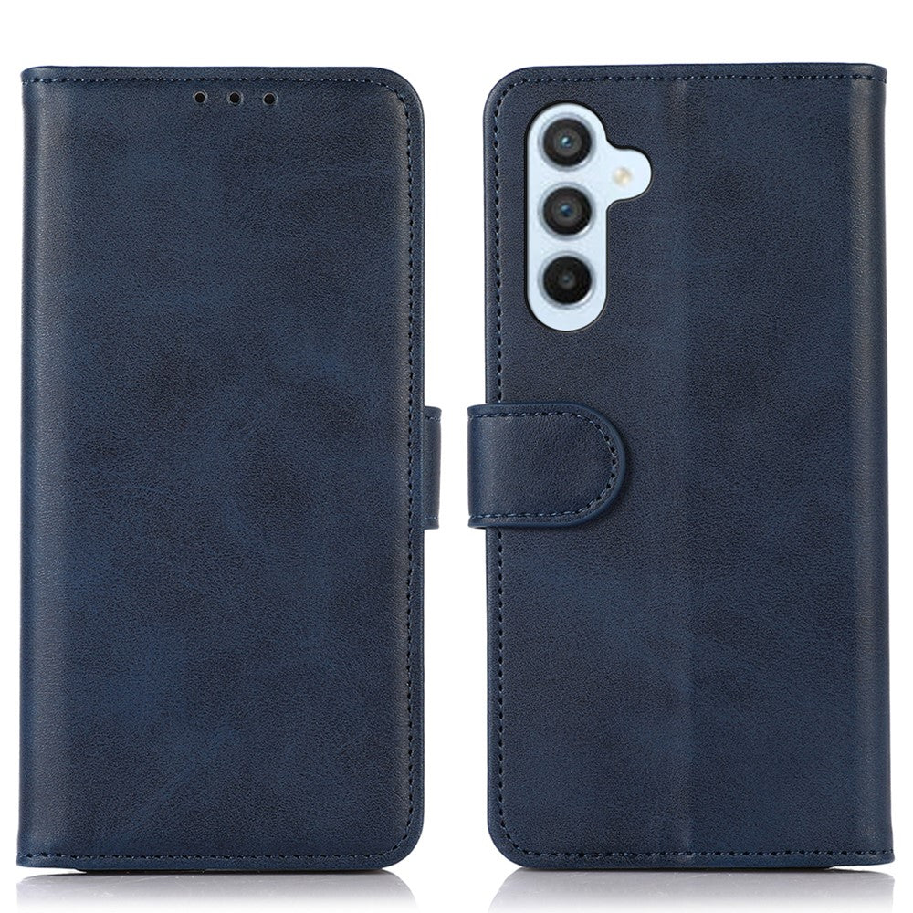 Til Samsung Galaxy A15 4G Cover, Lædercover med Kohudstekstur og Mobilholder