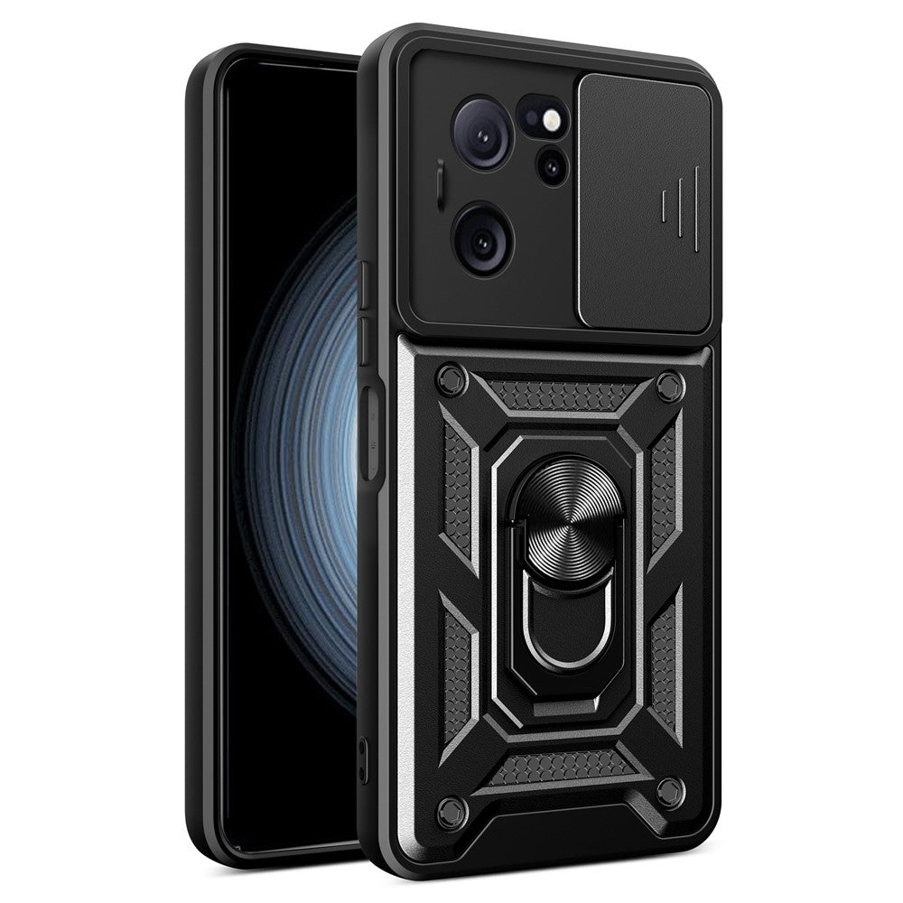 Xiaomi Redmi K60 Ultra / 13T / 13T Pro-skal med glidande linslock PC+TPU-mobilskal med stöd