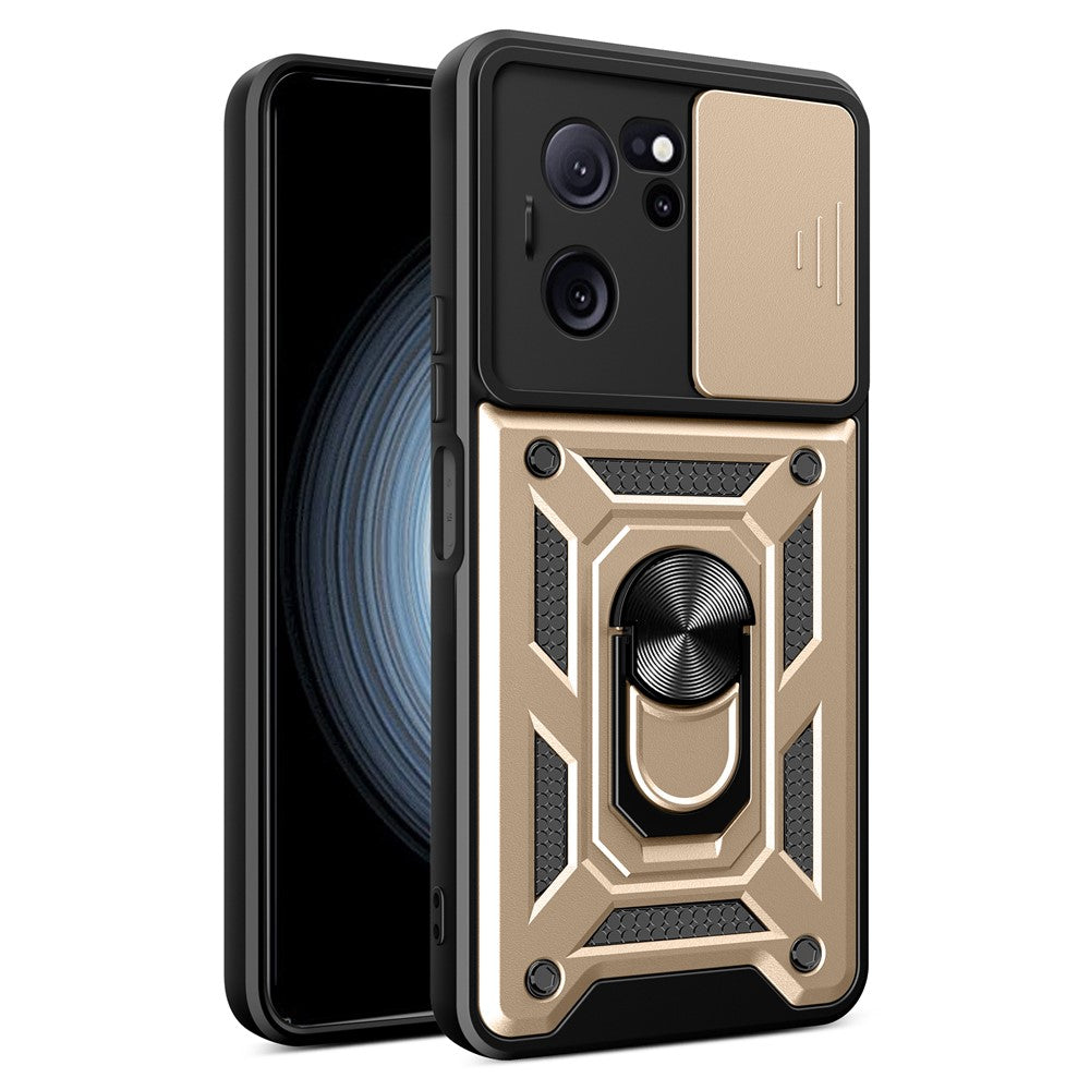 Xiaomi Redmi K60 Ultra / 13T / 13T Pro-skal med glidande linslock PC+TPU-mobilskal med stöd