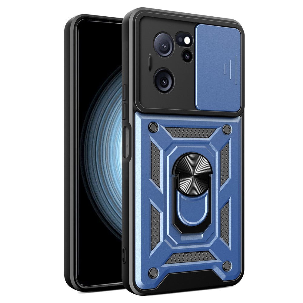 Xiaomi Redmi K60 Ultra / 13T / 13T Pro-skal med glidande linslock PC+TPU-mobilskal med stöd