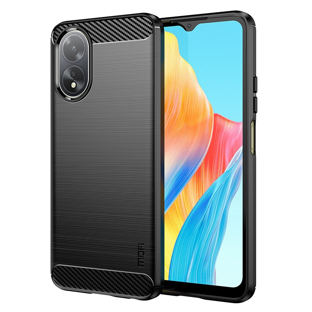 MOFI JK TPU Series-1 För Oppo A38 4G Slim-Fit TPU-skal Kolfibertextur Mobilmobilskydd