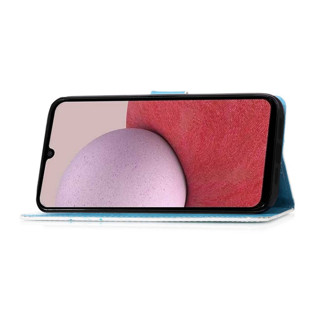 Til Samsung Galaxy A15 4G Lædercover med Rem og Kortholder, Mønstertryk, Telefonstativ-Cover