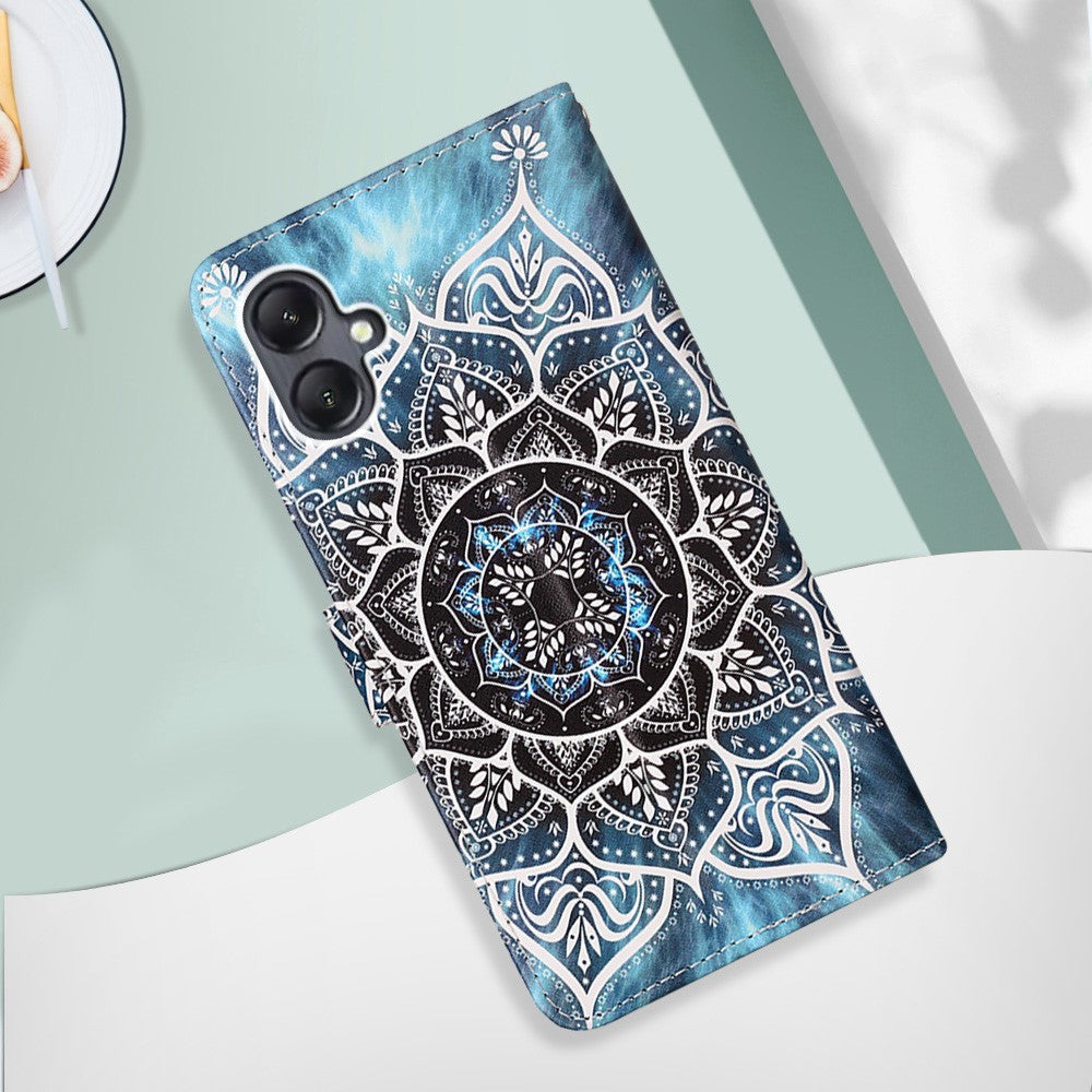 Til Samsung Galaxy A15 4G Lædercover med Rem og Kortholder, Mønstertryk, Telefonstativ-Cover