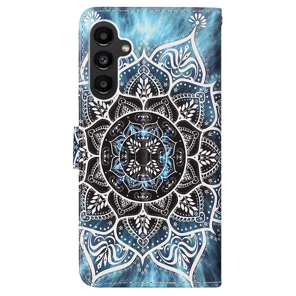 Til Samsung Galaxy A15 4G Lædercover med Rem og Kortholder, Mønstertryk, Telefonstativ-Cover