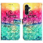 Til Samsung Galaxy A15 4G Lædercover 3D Mønsterprint Pung Stand Mobilcover med Rem