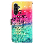 Til Samsung Galaxy A15 4G Lædercover 3D Mønsterprint Pung Stand Mobilcover med Rem