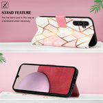 For Samsung Galaxy A05s 4G Leather Case with Shoulder Strap Marble Pattern Phone Stand Cover