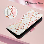 For Samsung Galaxy A05s 4G Leather Case with Shoulder Strap Marble Pattern Phone Stand Cover