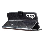 For Samsung Galaxy A15 5G Case PU Leather Wallet Glittery Phone Cover