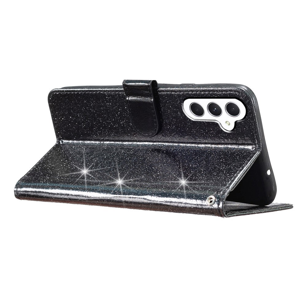 For Samsung Galaxy A15 5G Case PU Leather Wallet Glittery Phone Cover