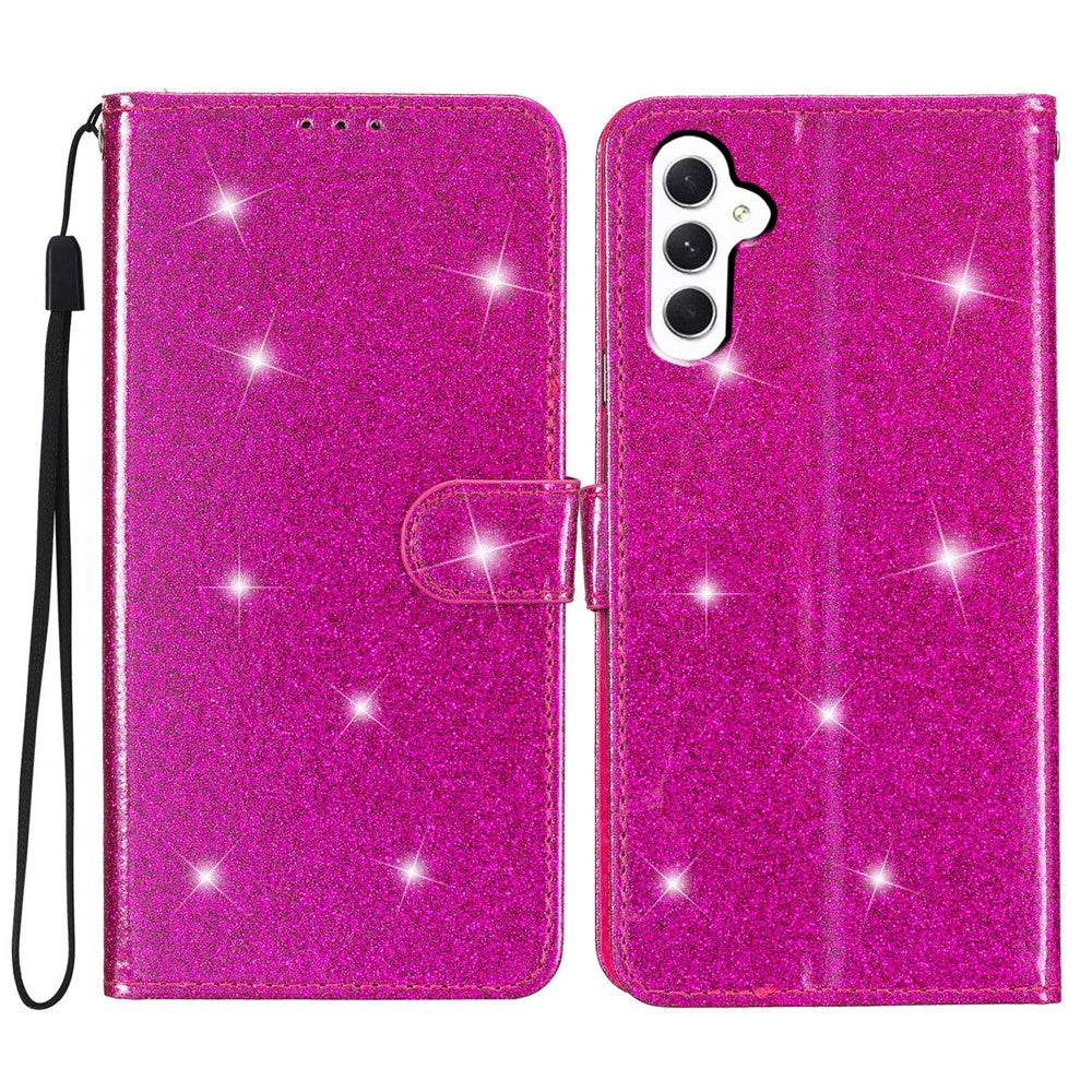 For Samsung Galaxy A15 5G Case PU Leather Wallet Glittery Phone Cover