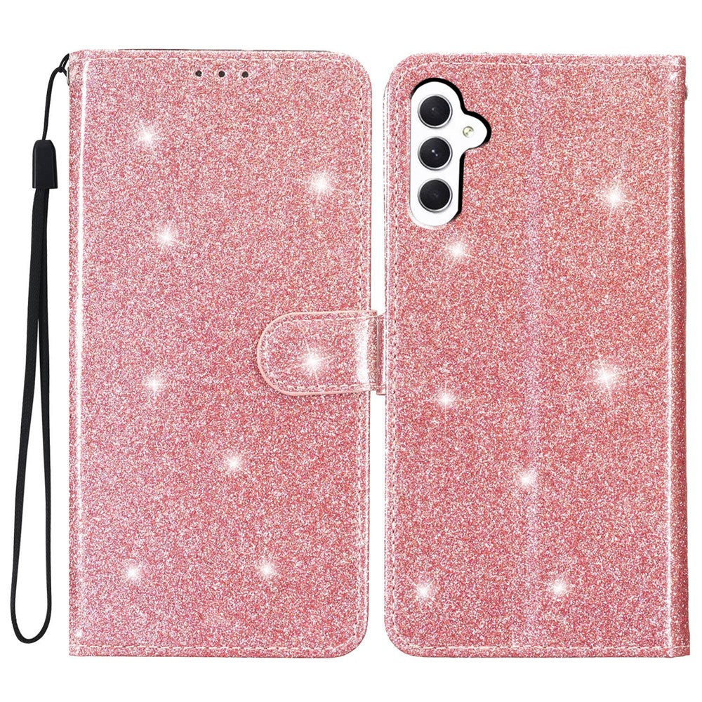 For Samsung Galaxy A15 5G Case PU Leather Wallet Glittery Phone Cover