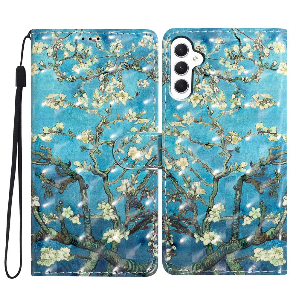 Til Samsung Galaxy A25 5G (Global) (161.0 x 76.5 x 8.3mm) Etui i PU-læder med 3D-mønster, flip-wallet telefoncover