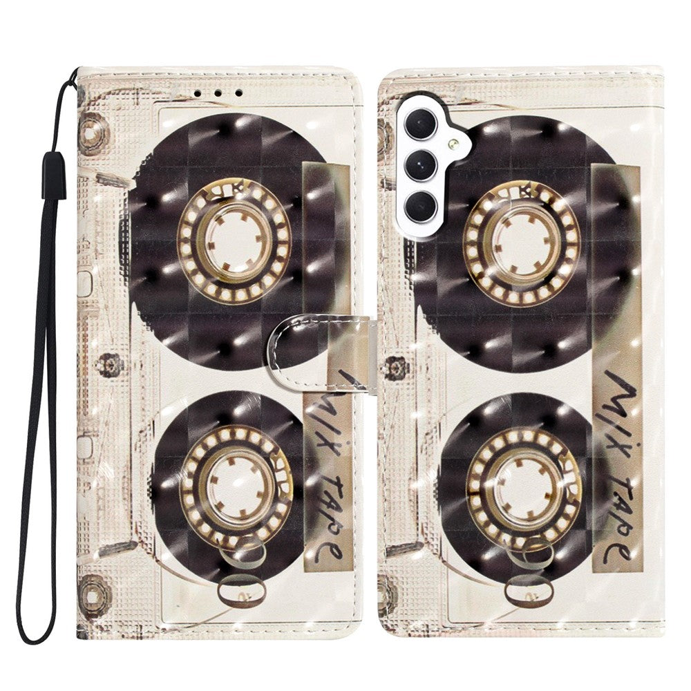 Til Samsung Galaxy A25 5G (Global) (161.0 x 76.5 x 8.3mm) Etui i PU-læder med 3D-mønster, flip-wallet telefoncover